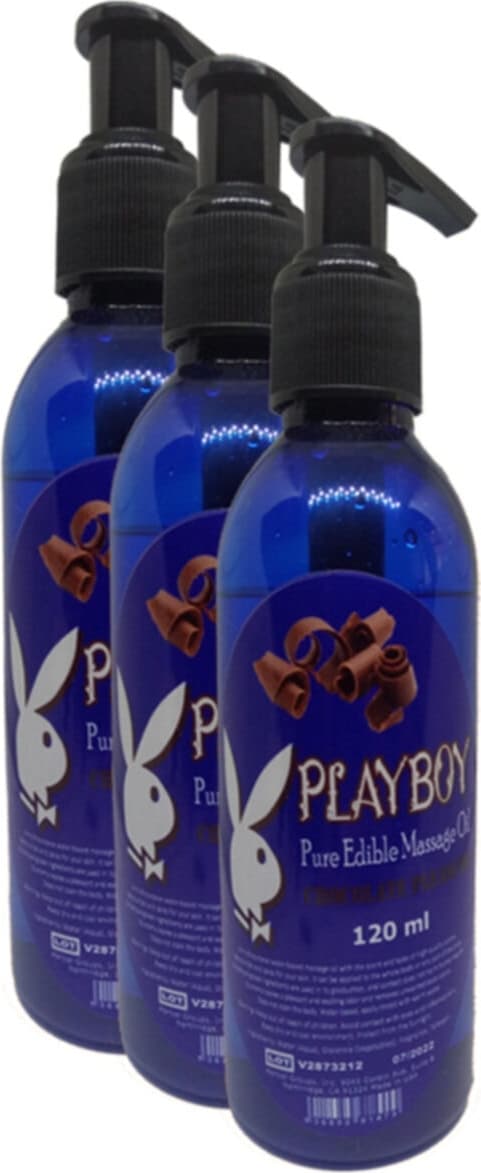 Playboy Pure Edible Massage Oil 120ml Çikolata Aromalı Masaj Yağı 3 Adet