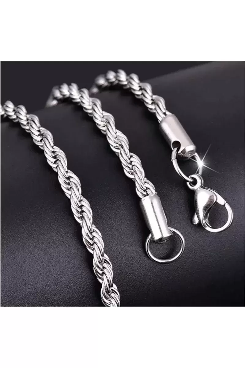 Kolye 925 Ayar Gümüş Burgu Zincir Unisex