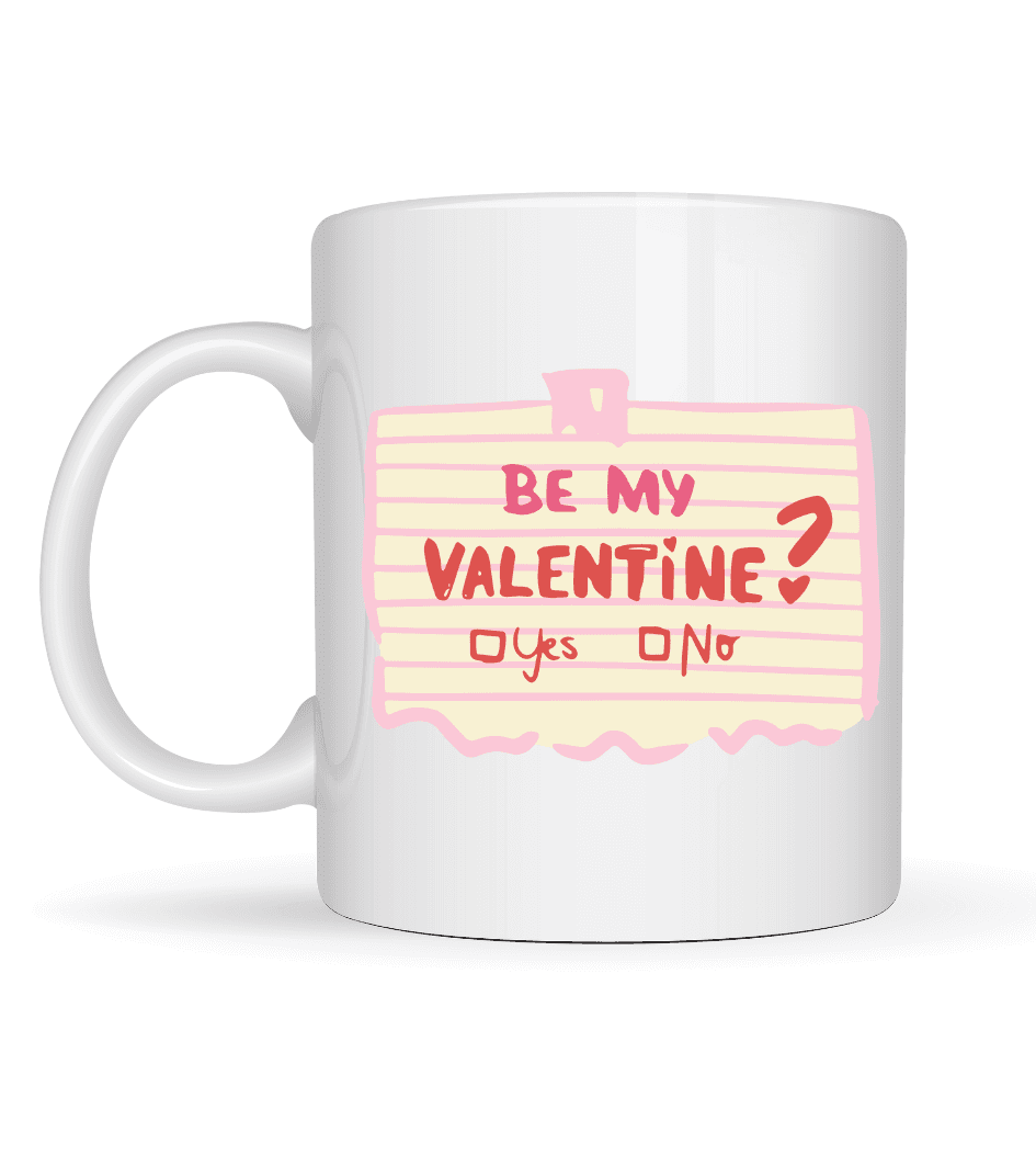 Be My Valentine Porselen Kupa – Model 8 Sevgiliye Özel Romantik Tasarım