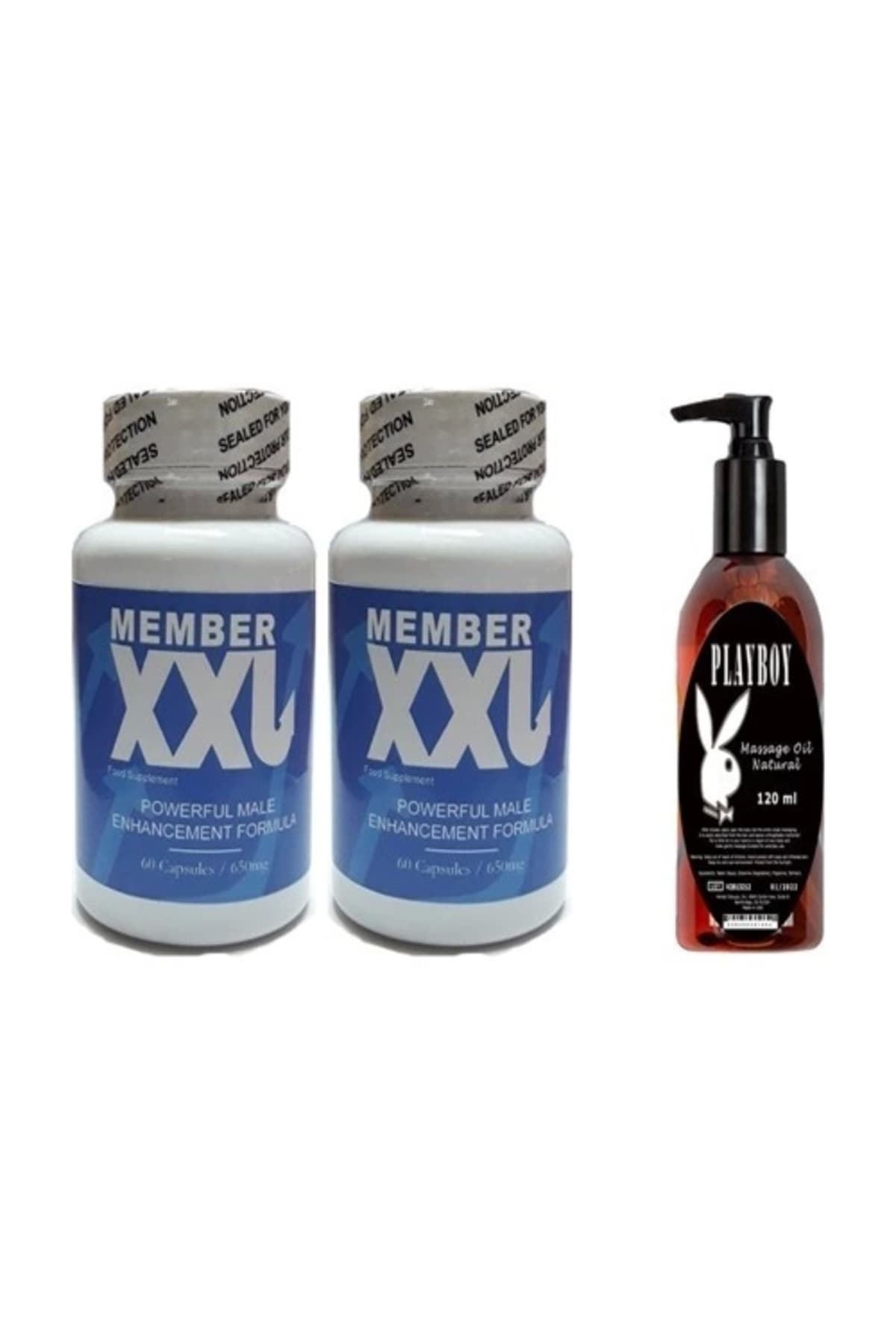 Rekze Member Xxl Erkeklere Özel 60li 2 Adet Playboy 120 ml Masaj Yağı