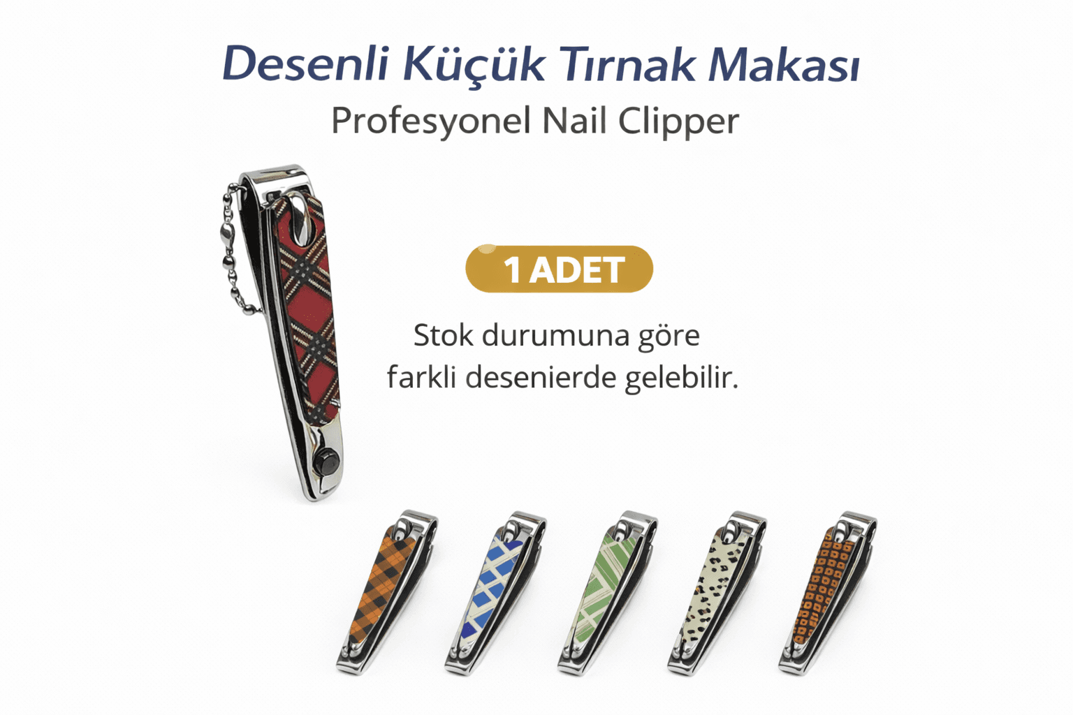Profesyonel Küçük Tırnak Makası Desenli Nail Clipper 1 Adet