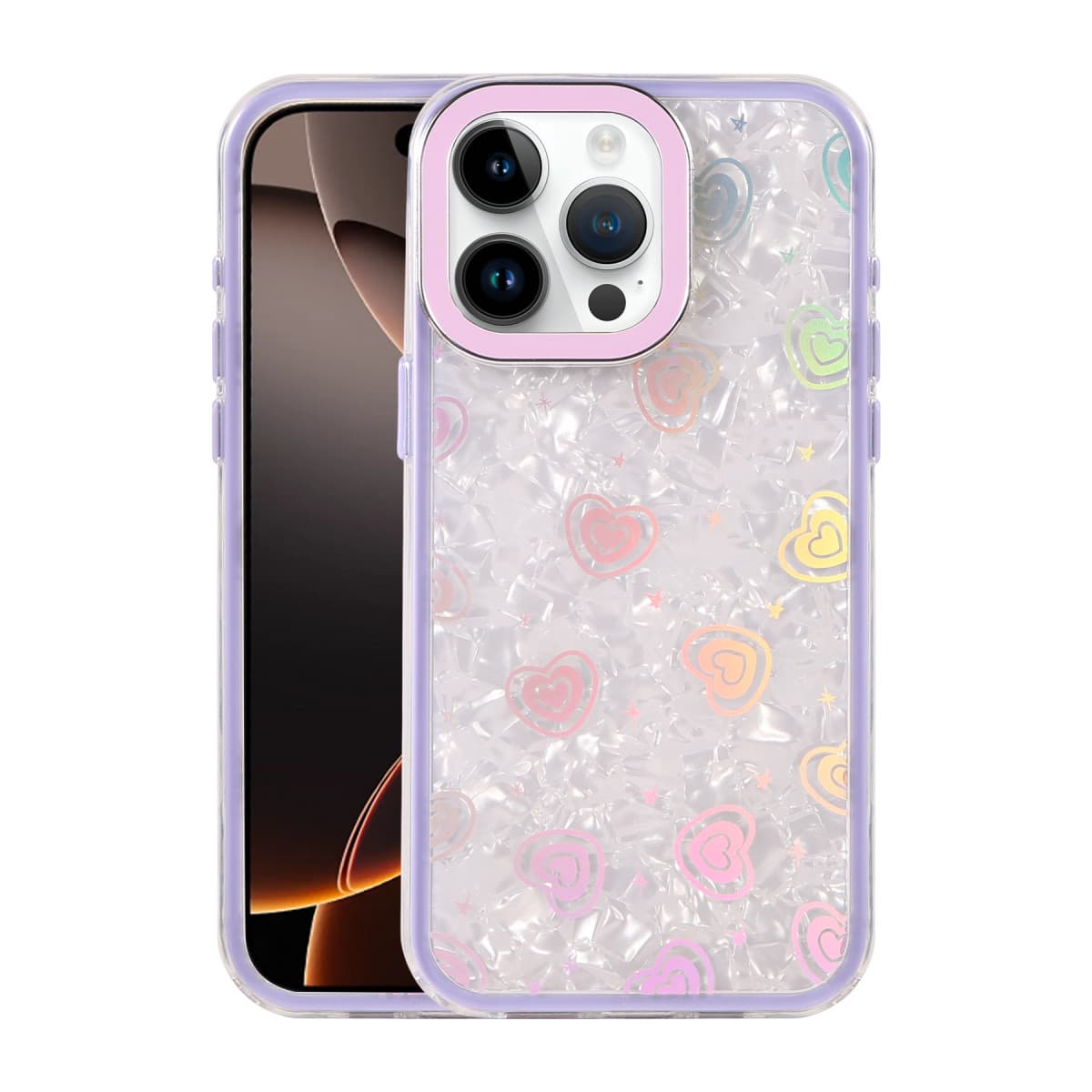 iPhone 16 Pro Max Lumi Desenli Kapak - Mor