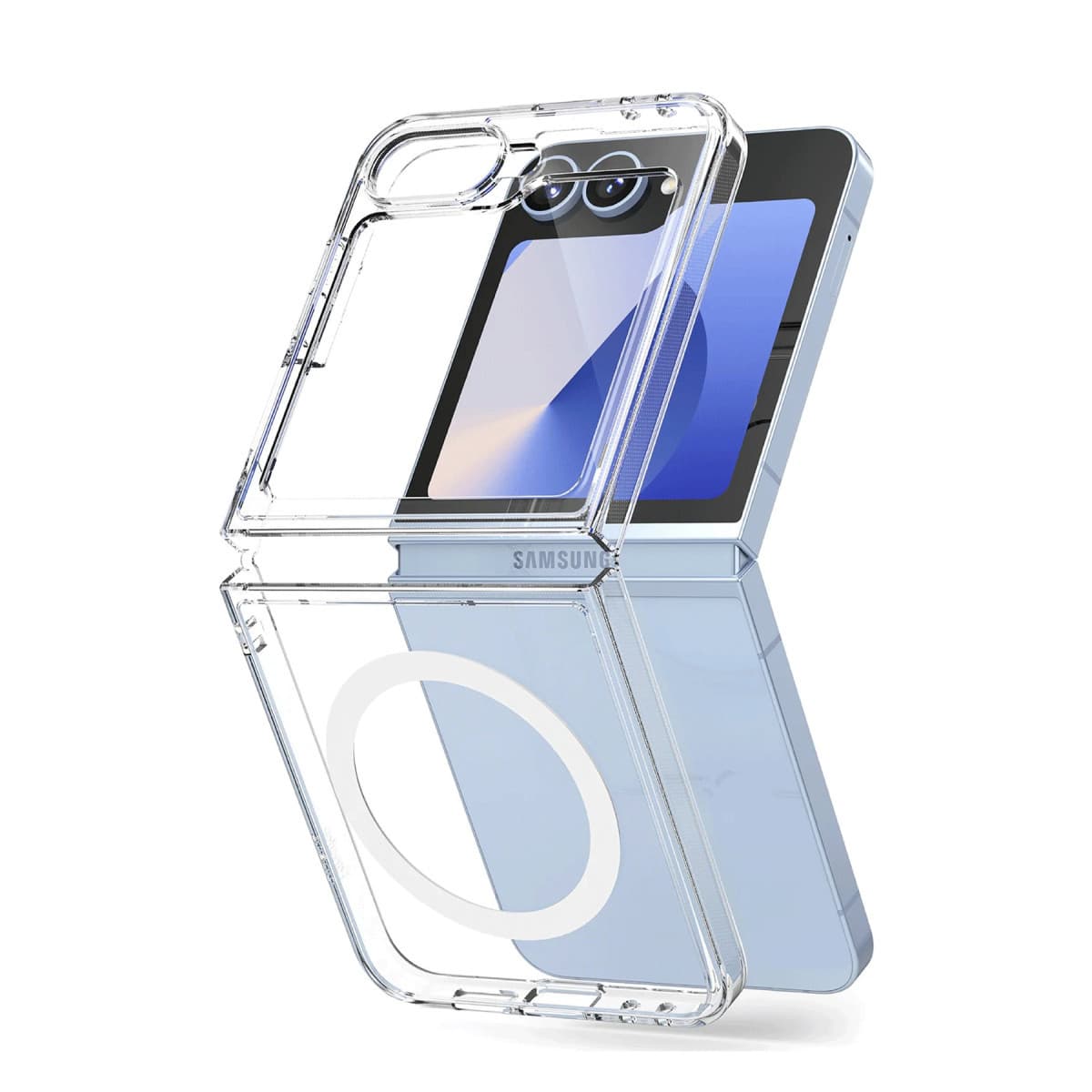 Galaxy Z Flip 6 Kılıf Magneticsafe Şeffaf Silikon - Şeffaf