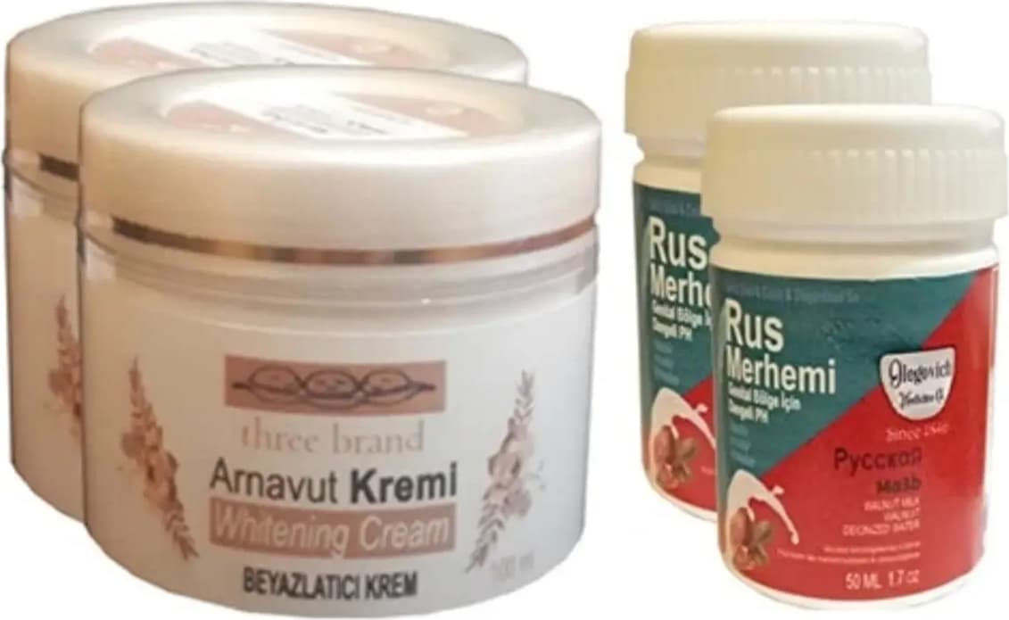 Süper Three Brand Vücut Kremi 100 ml Arnavut Kremi 2 Adet + Rus Merhemi 50 ml 2 Adet