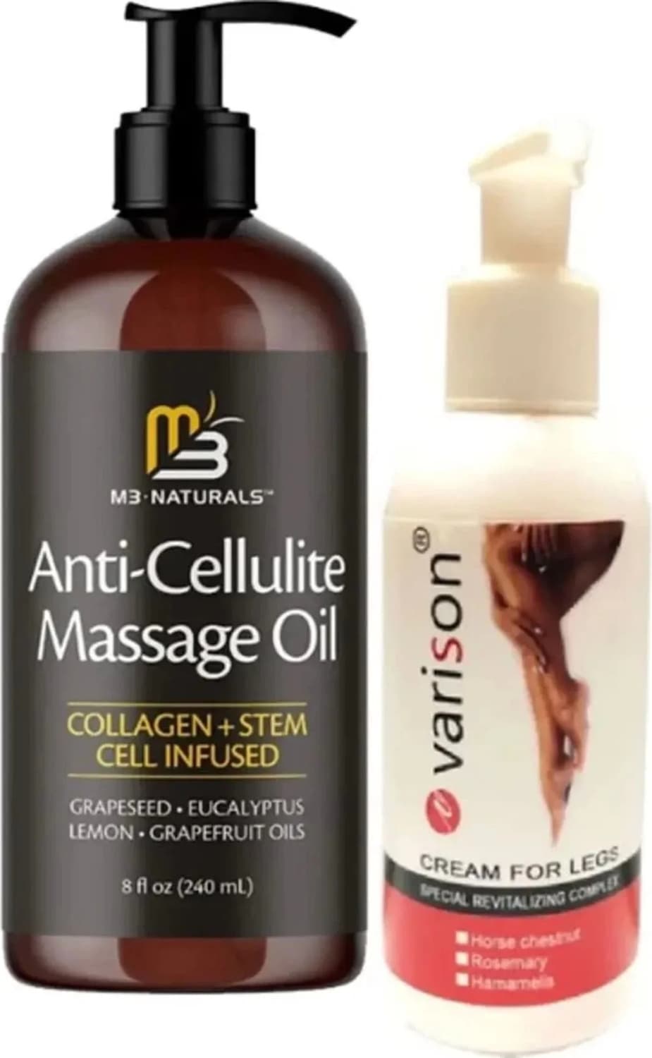 Süper M3 Naturals Anti-Cellulite Massage Oil 240 ml Masaj Yağı + Varison 120 ml Kremi