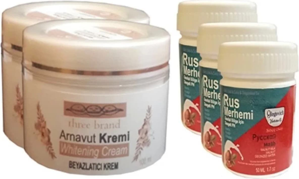 Süper Three Brand Vücut Kremi 100 ml Arnavut Kremi 2 Adet + Rus Merhemi 50 ml 3 Adet