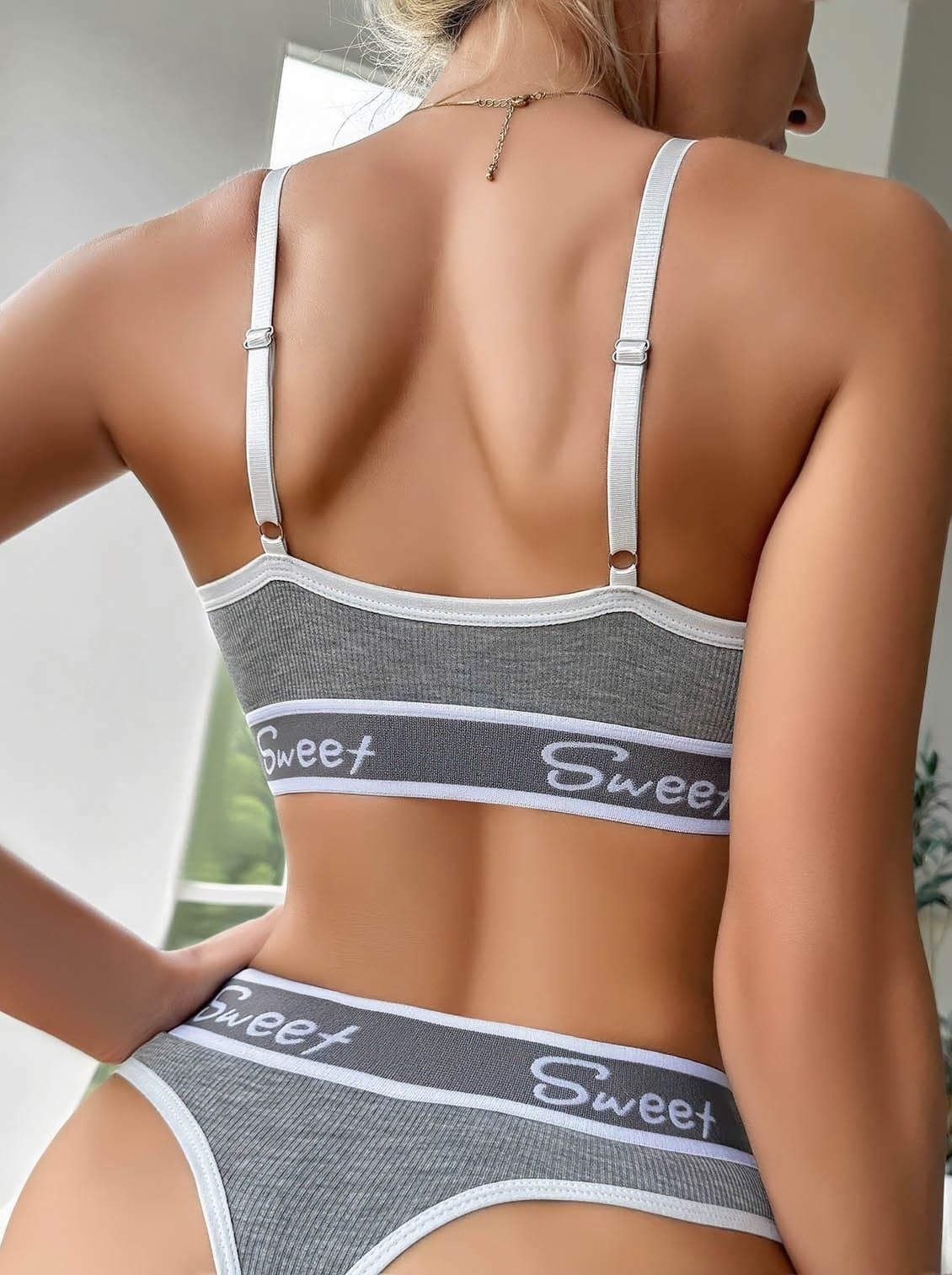 Kadın Gri Sweet Sütyen Kilot Takımı 5198