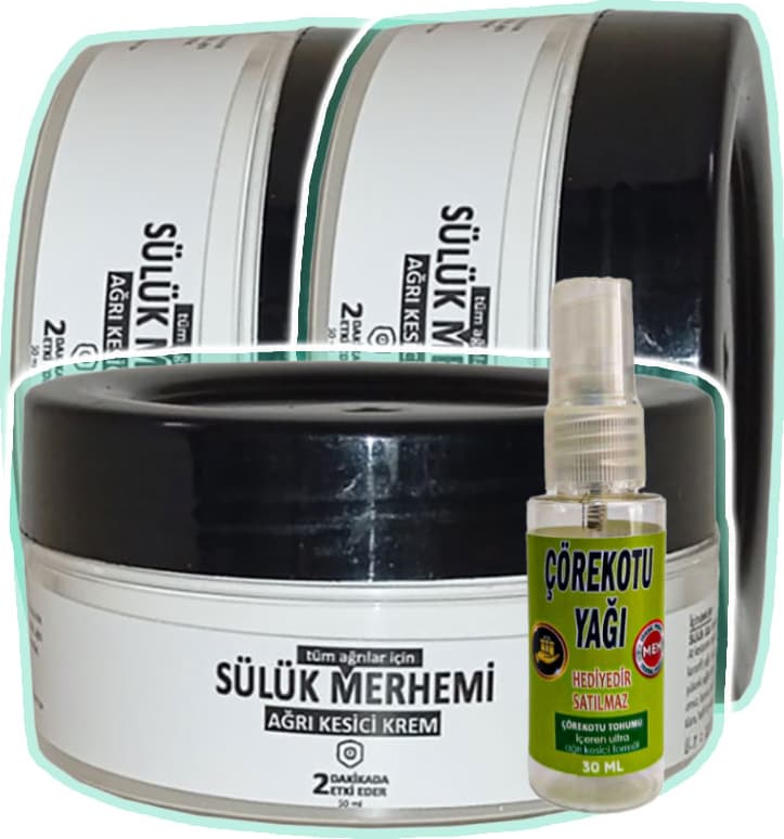 Sülük Merhemi 3 Adet 50 ml Kremi + Çörek Otu Yağı Yağı 30 ml