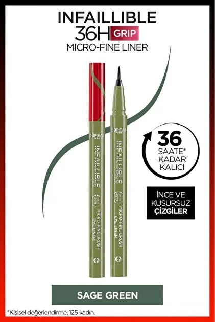 Paris Göz Kalemi & Infaillible 36 Saate Kadar Dayanikli Grip Micro Fine No: 05 Sage Green
