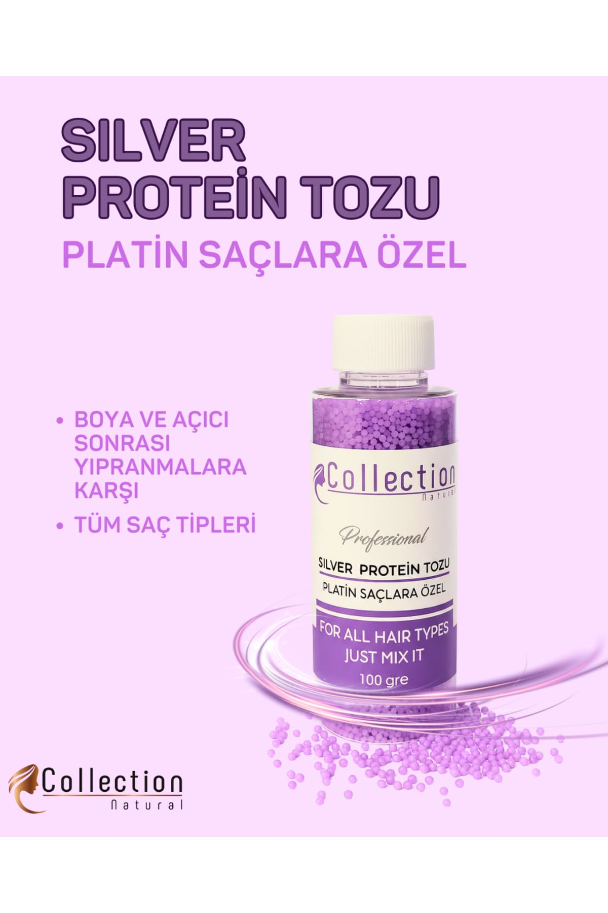 Platin Saçlara Özel Protein Tozu 100GR