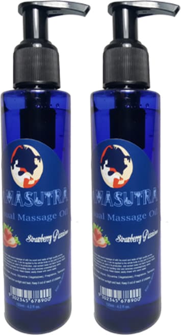 Kamasutra Erkeklere Kadınlara Özel Çilek Aromalı Masaj Yağı Pure Edible Strawberry Flavor Massage Oil 125ml 2 Adet