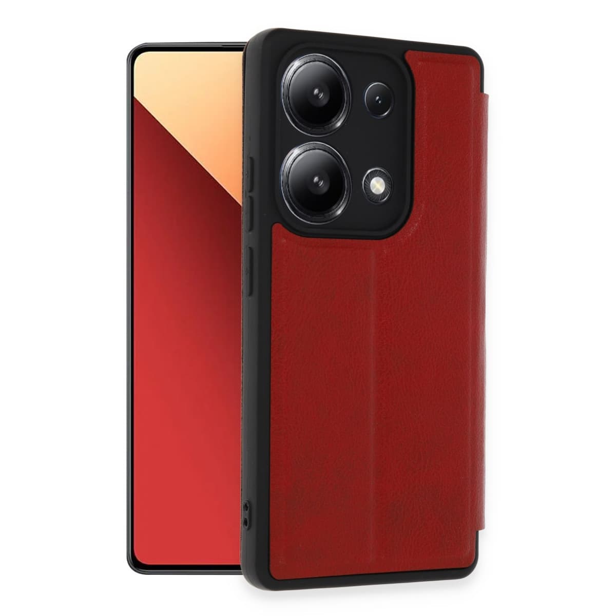 Note 13 4G Kılıf Flip Cover - Kırmızı