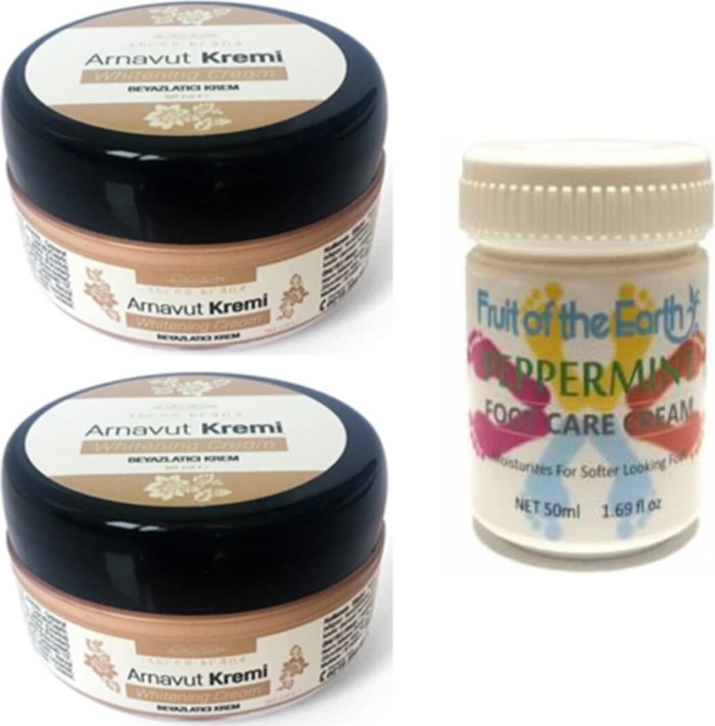 Hintohu Three Brand 50ML Arnavut Aklık Kremi 2AD+FOOT Care Cream 50ML Ayak Bakım Kremi Naneferahlığ