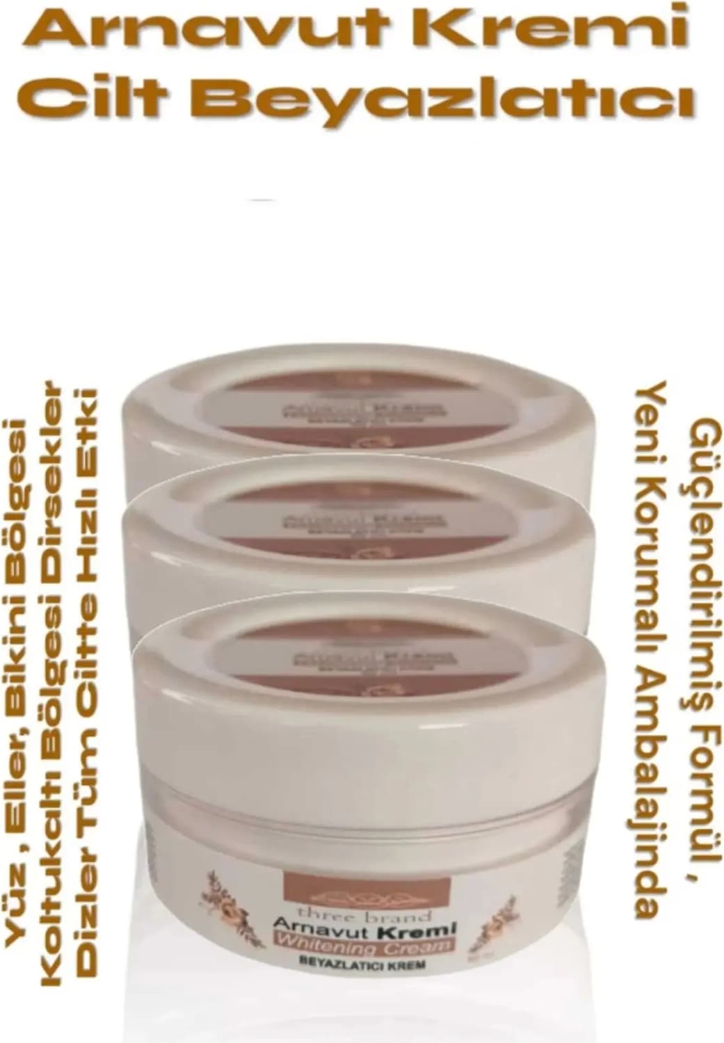Süper Three Brand Whitening Cream Arnavut Kremi 100 ml Kremi x 3 Adet