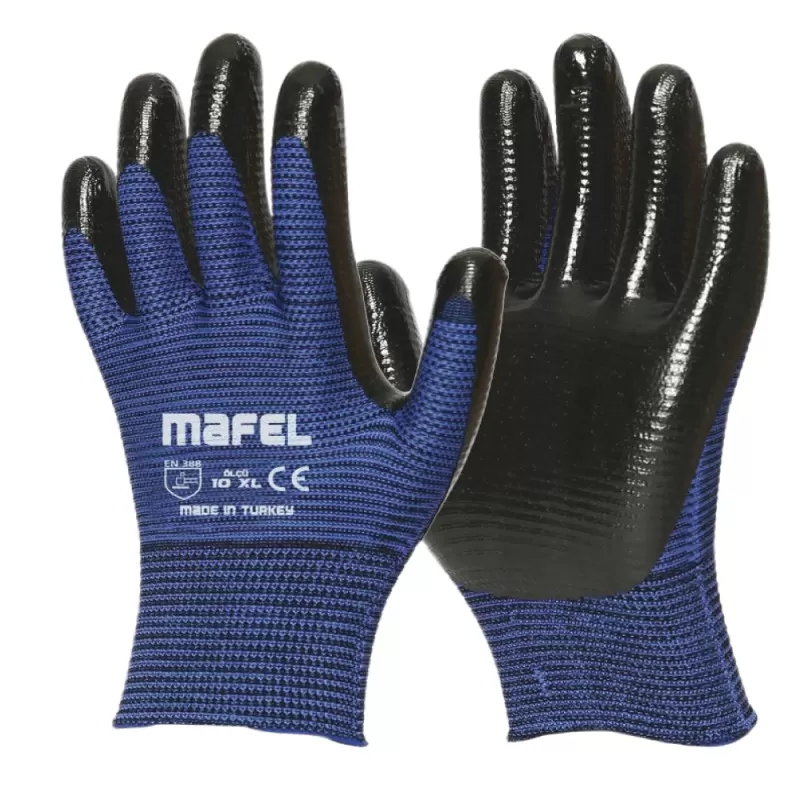 MF-001 Nitril Kaplı Aşınmaya Dayanıklı İnşaat Ve İş Eldiveni (12'li Paket)