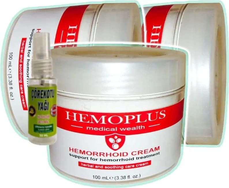 Hemoplus 3X100 ml Bakım Kremi + 30 ml Çörek Otu Yağı ile