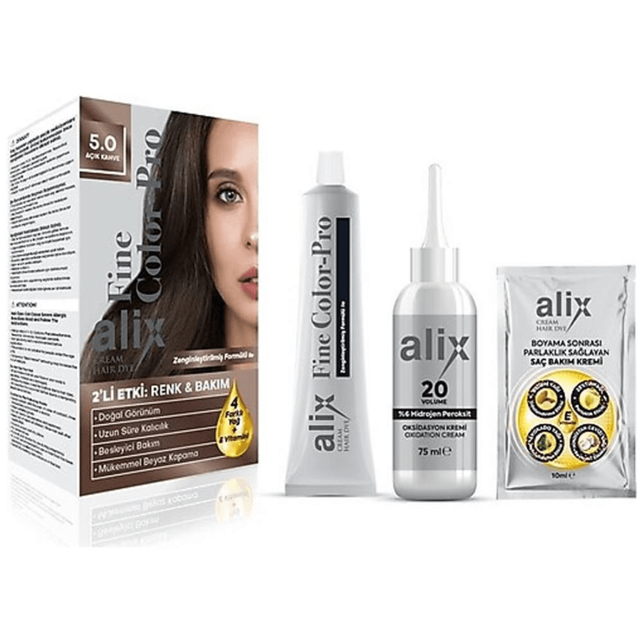 Saç Boyasi & Set Boya 5.0 Açık Kahve 50ML