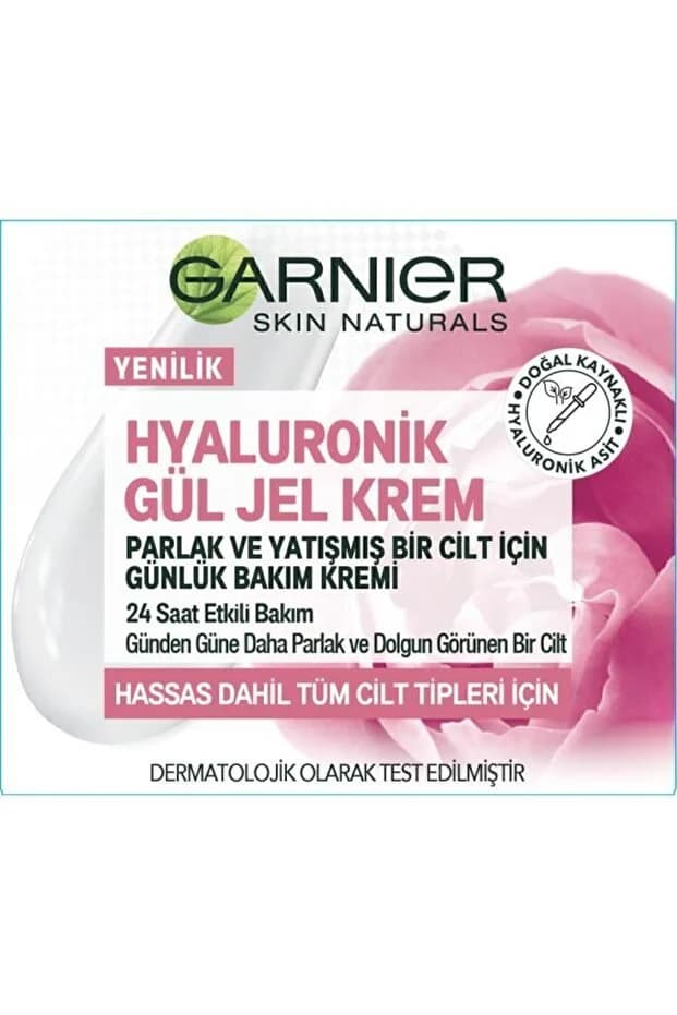 Yüz Bakim Kremi & Hyaluronik, Gül Özü, Parlak, Yatışmış Bir Cilt İçin Gündüz Kremi 50ML