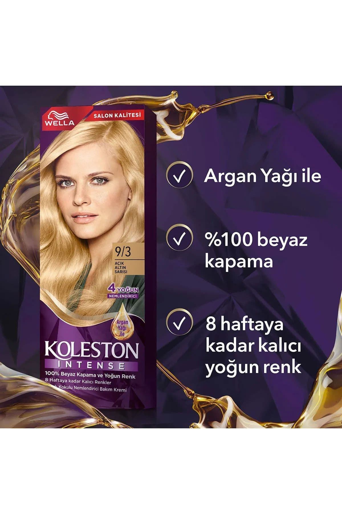 KOLESTON İNTENSE SAÇ BOYASI & NO: 9/3 AÇIK ALTIN SARISI