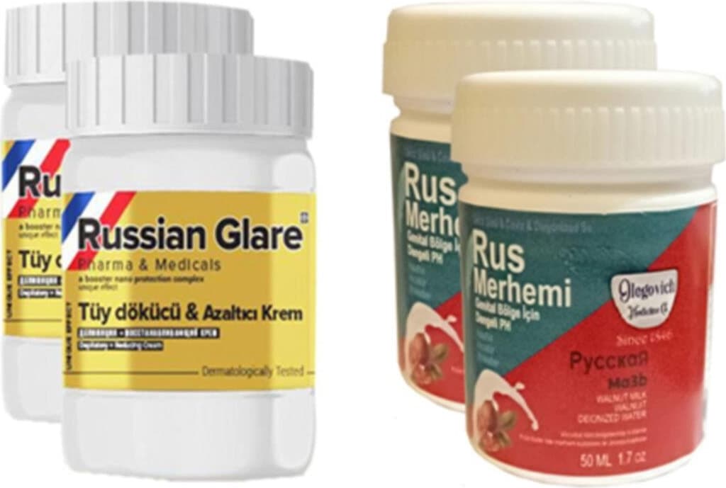Olegovich Medicine Tüy Dökücü Azaltıcı Rus Merhemi 50 ml 2 Adet + Genital Bölge Merhemi 50 ml 2 Adet