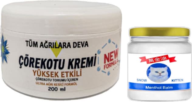 Çörek Otu Kremi White Box 200 ml + Snow Kitten 50 ml Menthol Balm / Teskin Seti