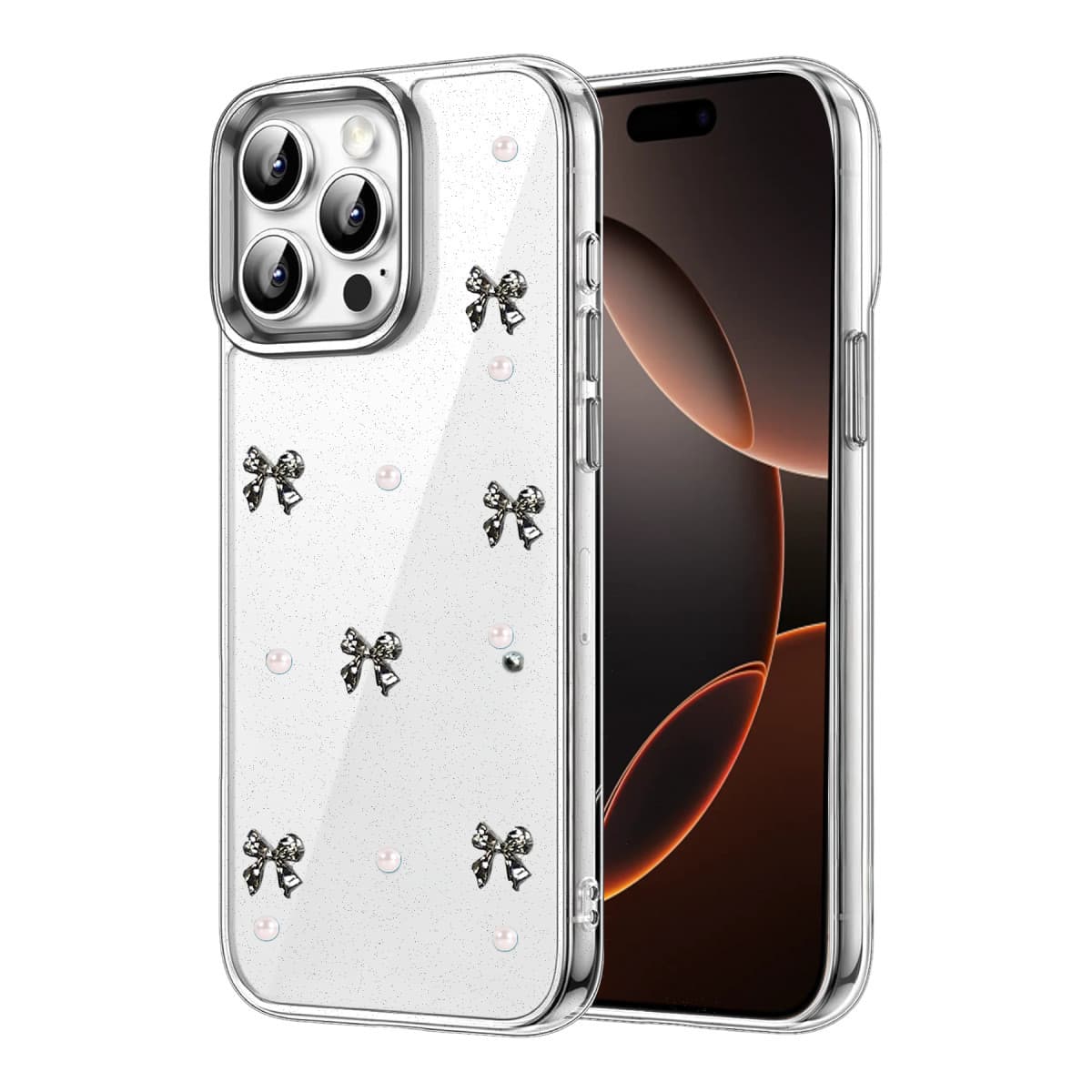 iPhone 15 Pro Max Fiyonk Desenli Kapak - Desen 8