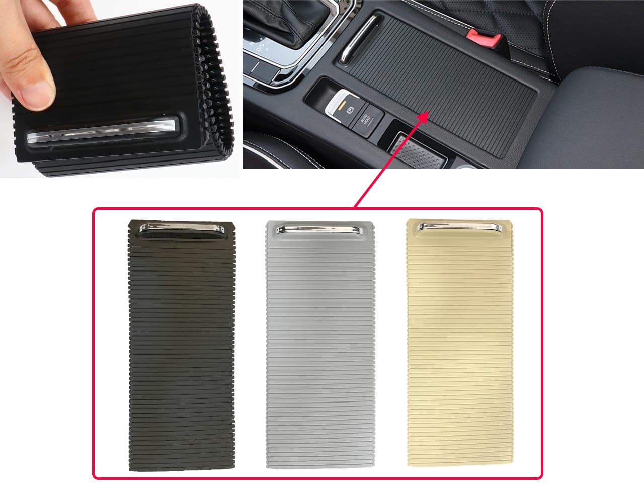 VOLKSWAGEN - SHARAN-TİGUAN-PASSAT B7-B8 KONSOL SÜRGÜ - SİYAH M7950 OEM:3G0862531A / 3G0862531F
