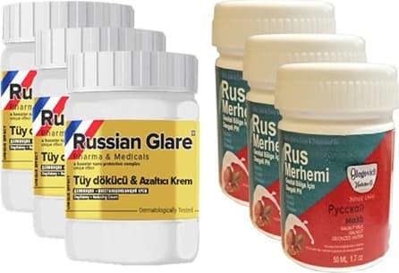 Rus Merhemi Hintohu Rus Merhemi Tüy Dökücü 50 ml 3 Adet + Genital Bölge Rus Merhemi 50 ml 3 Adet - 000031KI