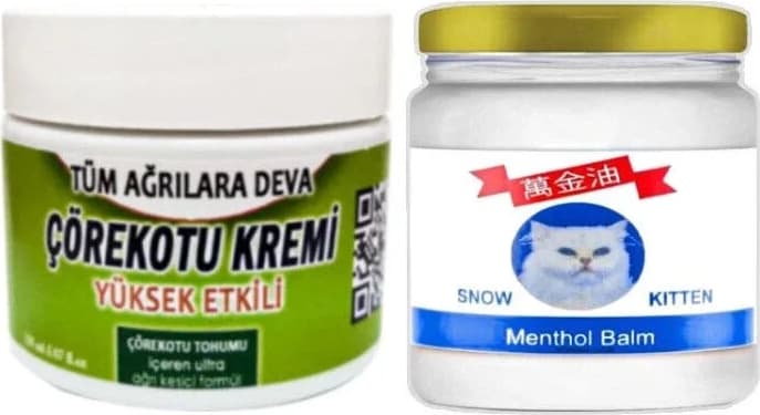 Süper Çörek Otu Kremi Orta Boy 100 ml Krem - Snow Kitten Menthol Balm 50 ml
