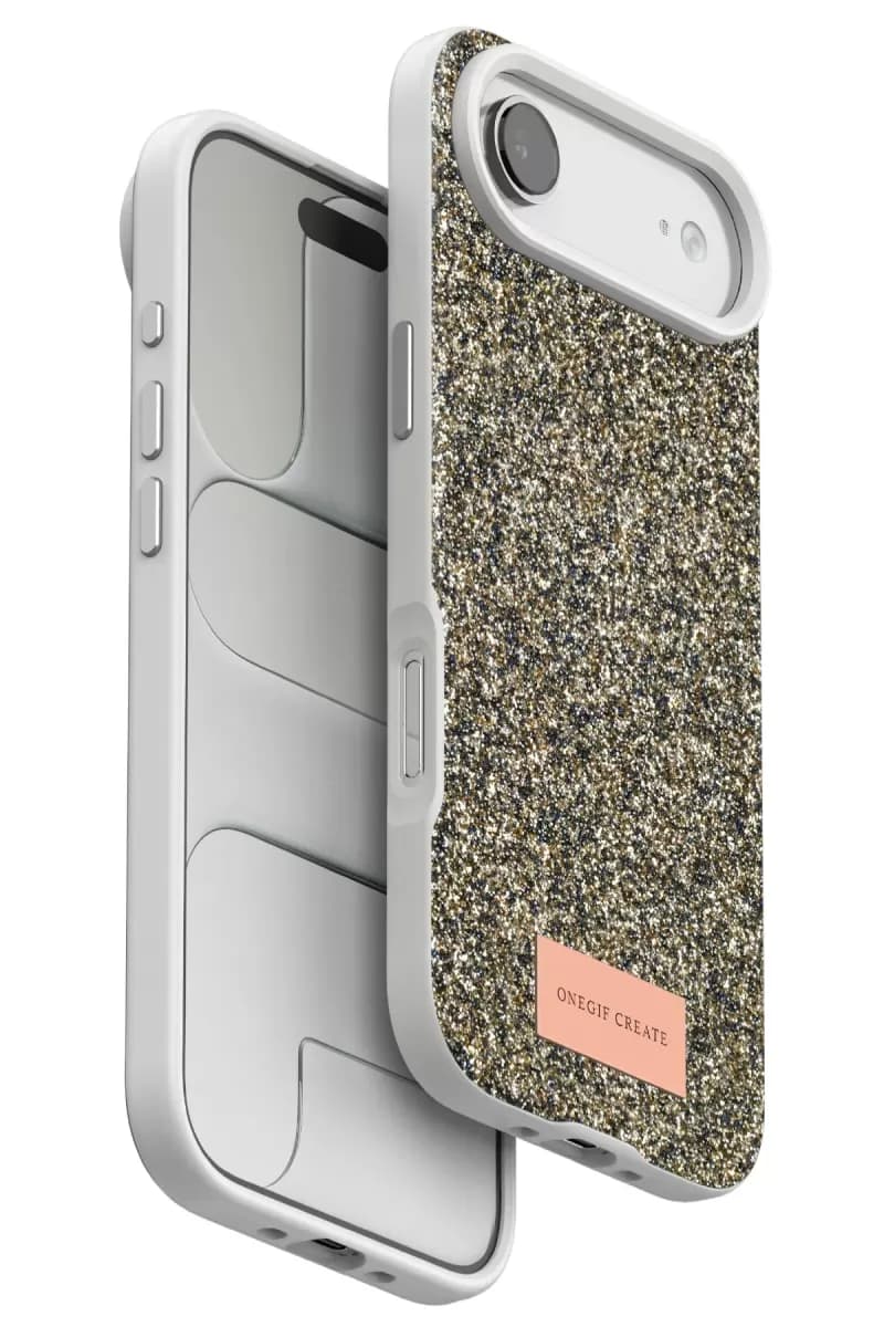 iPhone 17 Air Bright Simli Kapak - Çöl Titanyum