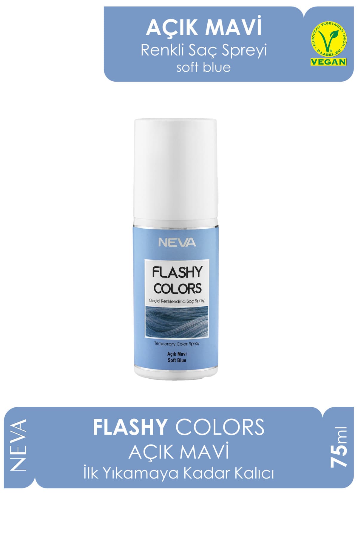Flashy Colors Geçici Renkli Saç Spreyi Açık Mavi 75ml