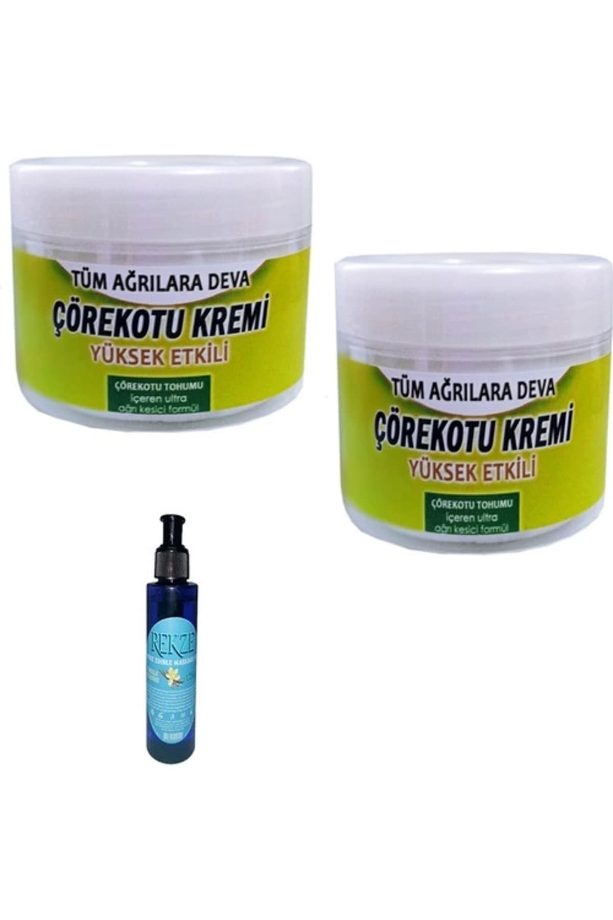 Çörek Otu Kremi 100 ml x 2 Adet / Rekza Çilekli Vücut Masaj Bakım Yağı 125 ml