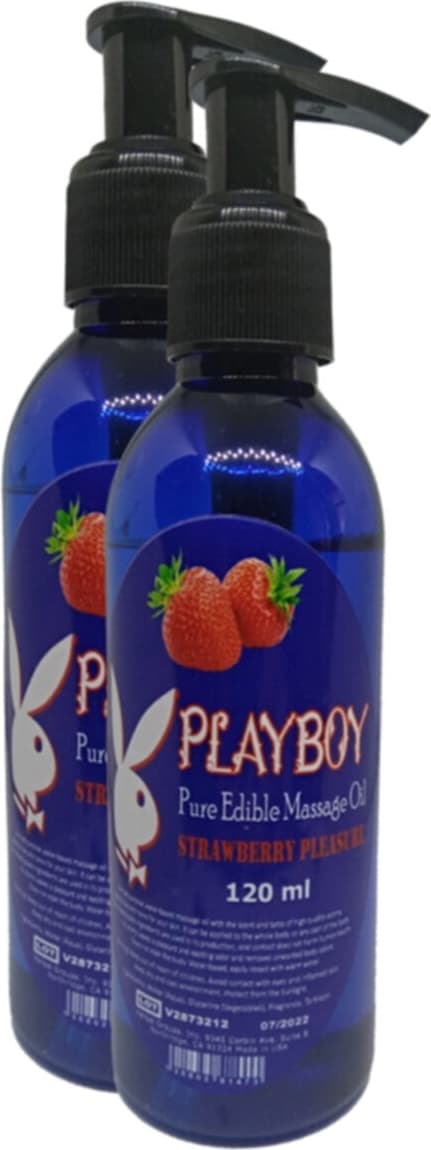 Playboy Pure Edible Massage Oil 120ml Çilek Aromalı Masaj Yağı 2 Adet