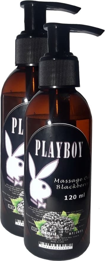 Playboy Blackberry Flavored Massage Oil Böğürtlen Aromalı Vücut Masaj Yağı 120ml 2 Adet