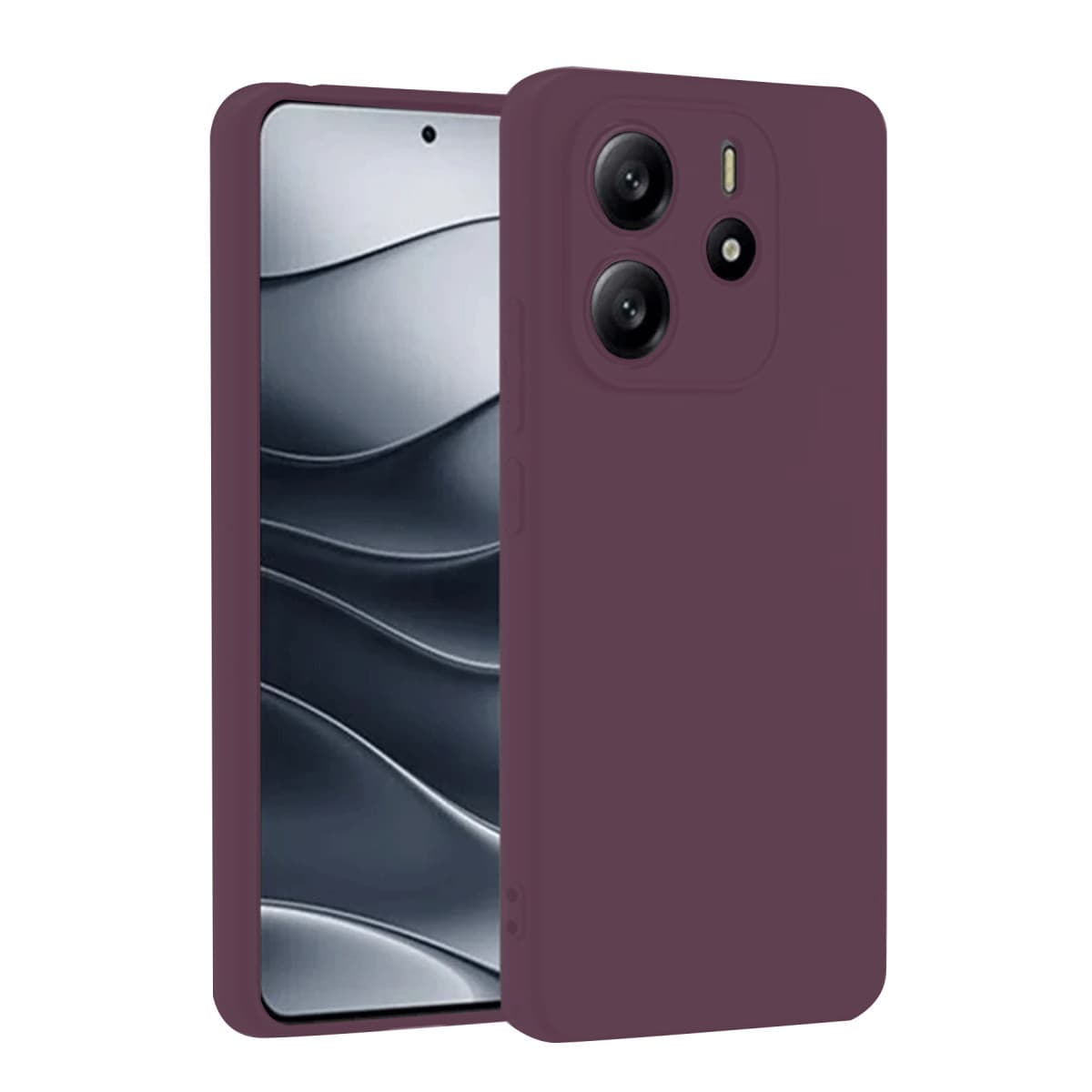 Note 14 4G Kılıf First Silikon - Mürdüm