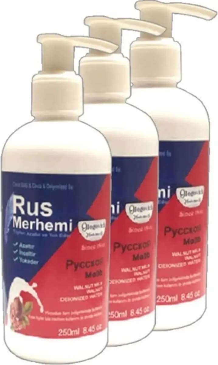 Süper Tüylere Krem 3 Adet 250 ml Ceviz Sütlü & Cevizli Russ Merhemi