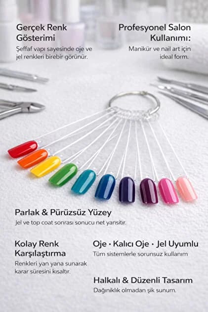Kalici Oje Renk Kartelasi Krem Ve Şeffaf