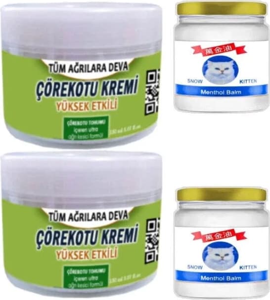 Çörek Otu Kremi 2X150 ml Krem +Snow Kitten 2X50 ml Menthol Balm