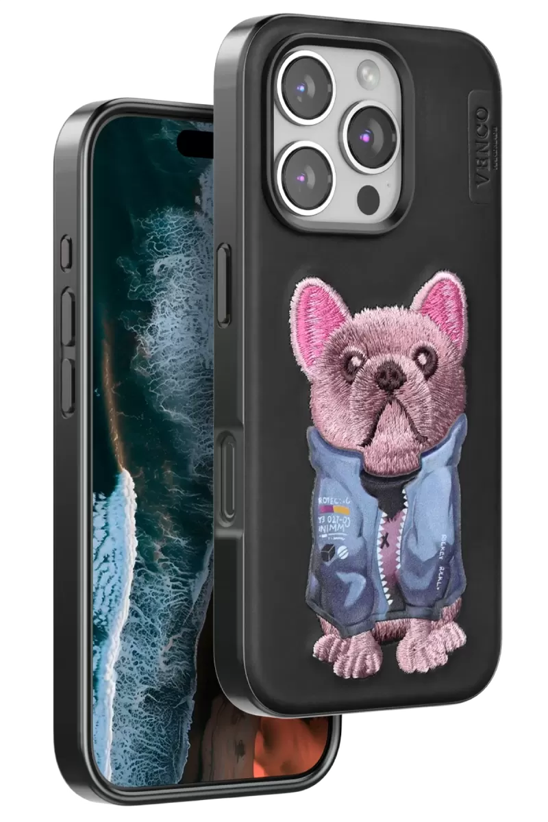 iPhone 16 Pro Cute Desenli Kapak - Siyah