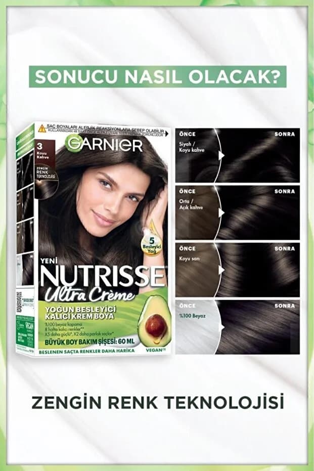 Nutrisse Saç Boyasi & Ultra Creme No: 3 Koyu Kahve
