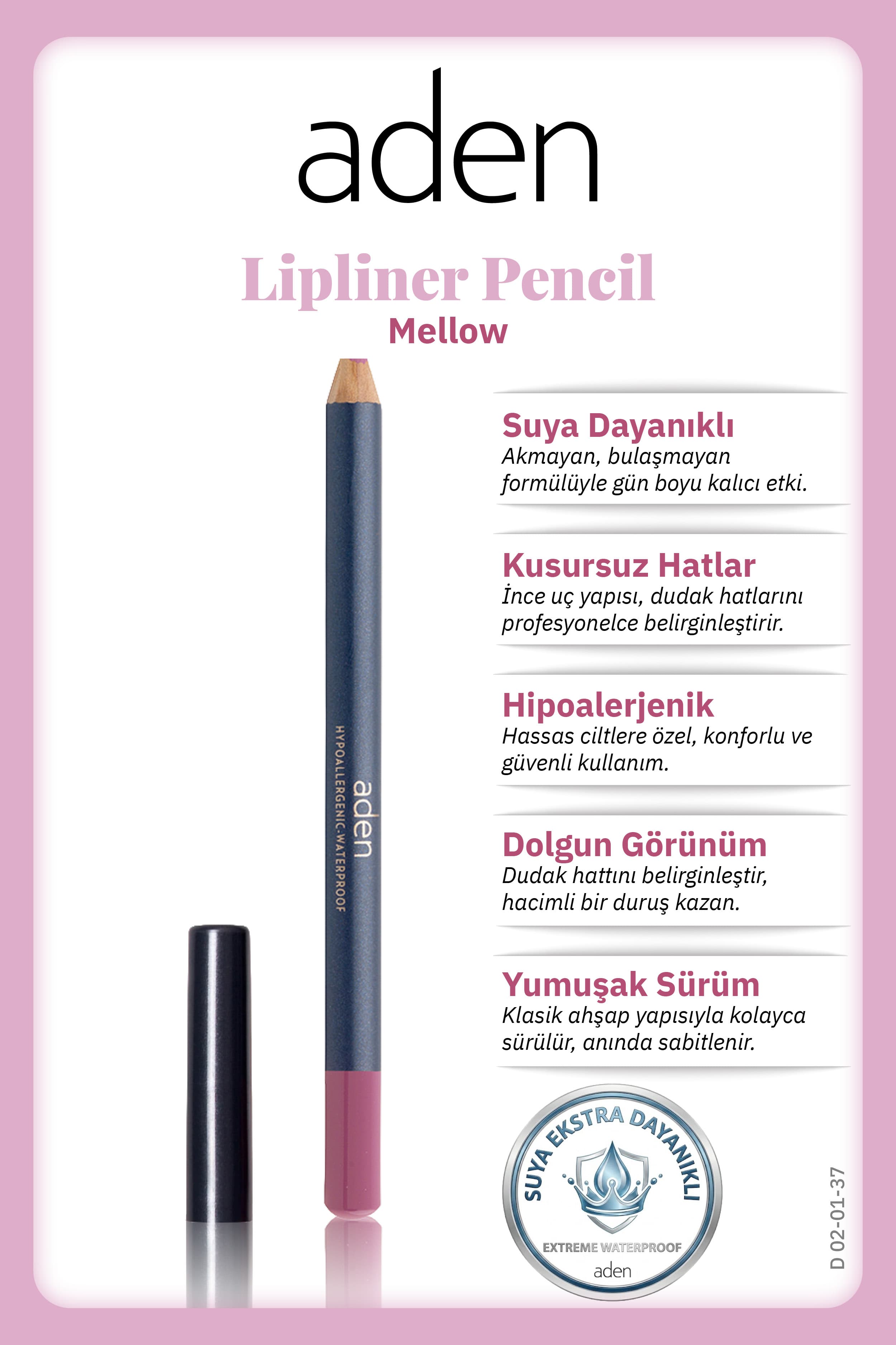 Aden Lipliner Pencil - Dudak Kalemi 37 Mellow(Şeker Pembesi)
