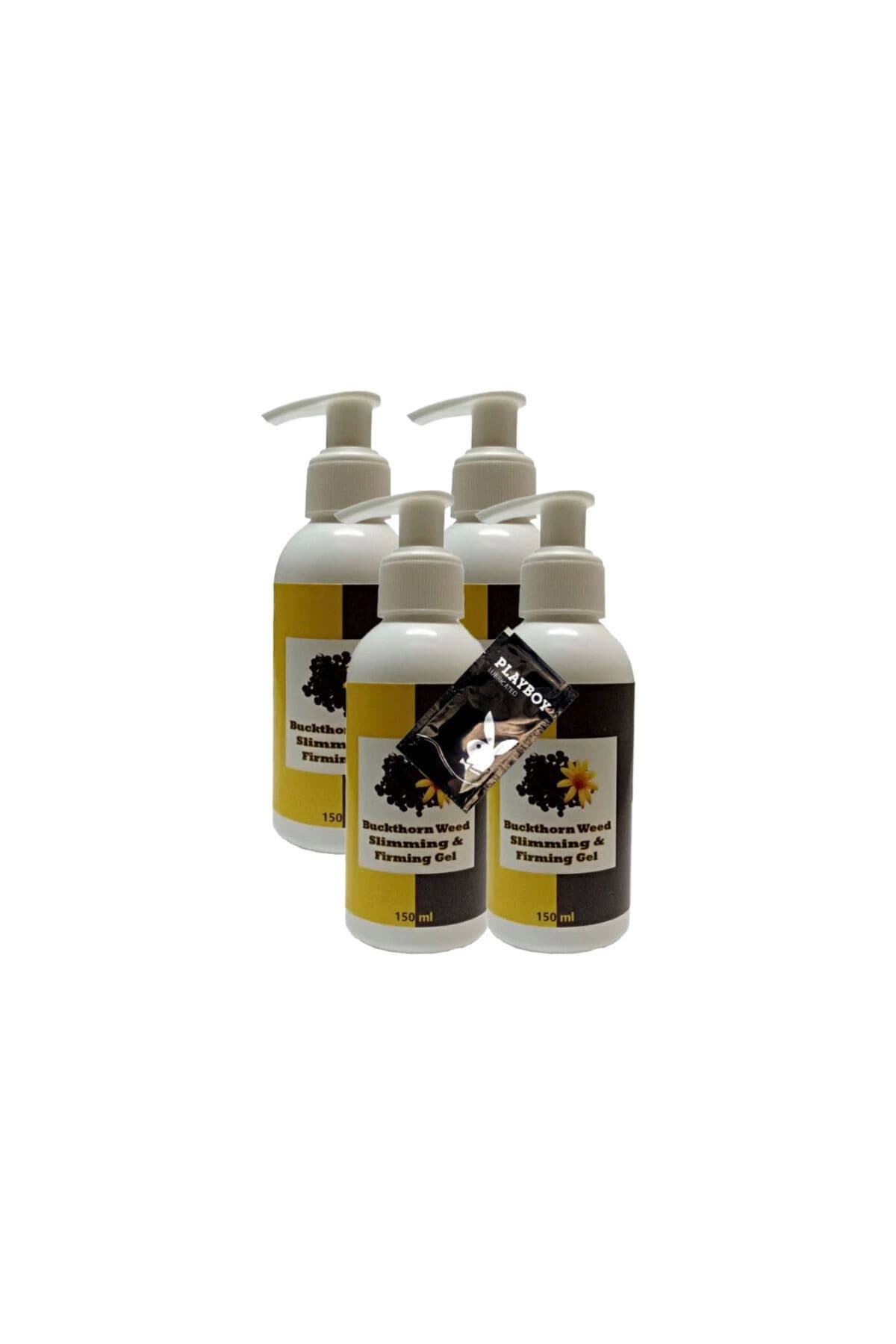 Buck thorn Weed Slimming Bacak Bel Bakım Masaj Kremi 4x150 ml + 1 Adet Jel ile