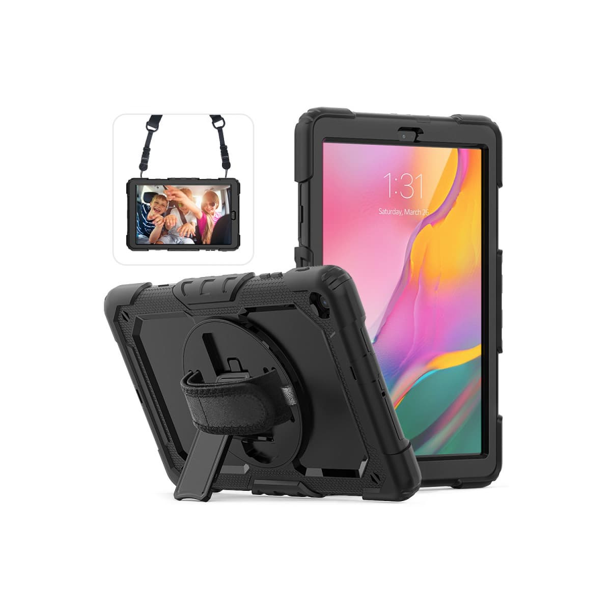 Galaxy T510 Tab A 10.1 Kılıf Pars Tablet Kapak - Siyah
