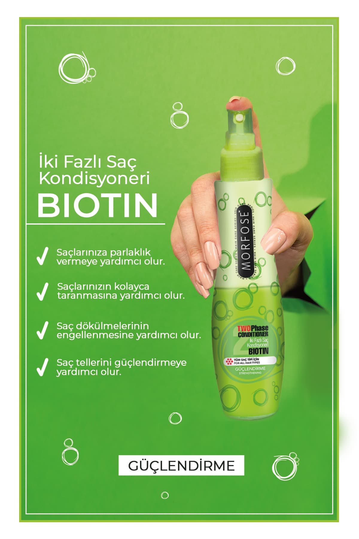 Fön Suyu & Biotin İçerikli İki Fazli Yeşil 240ML