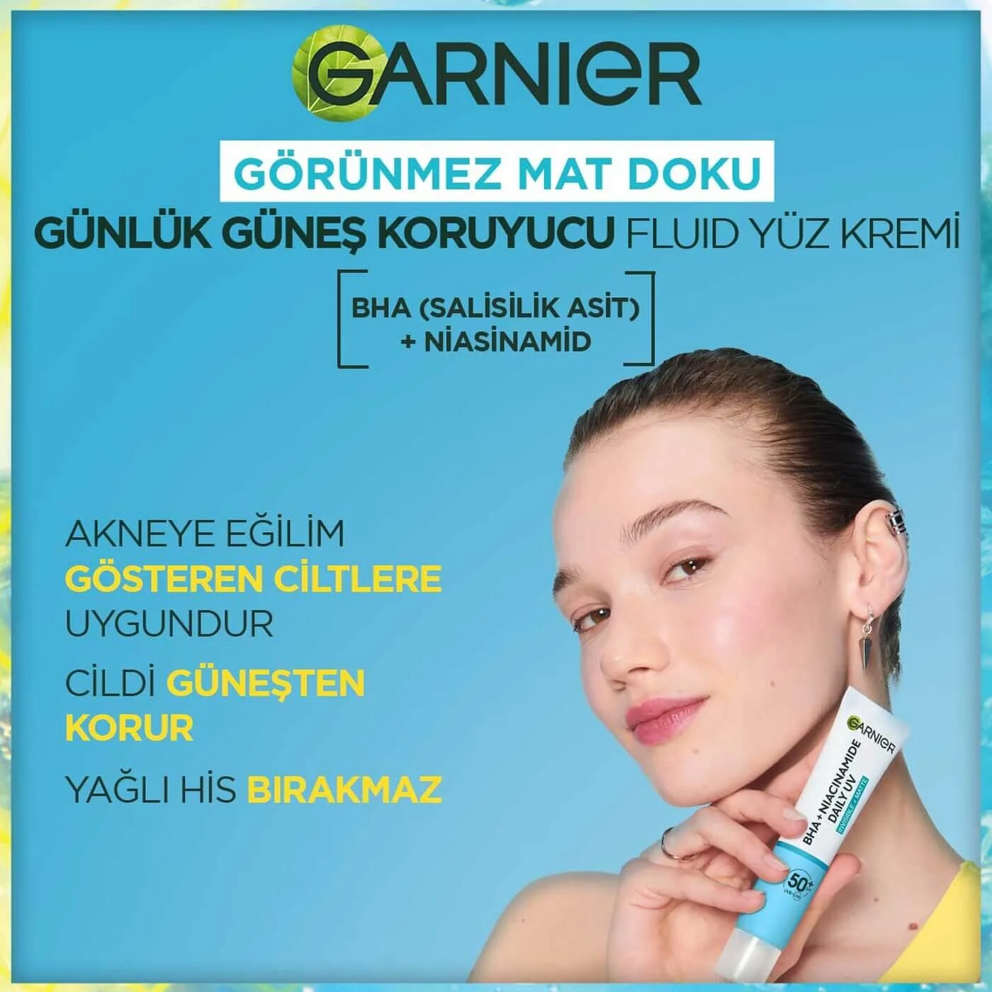 Yüz Bakim Kremi & Bha Niasinamid Günlük Güneş Koruyucu Mat Doku SPF 50+