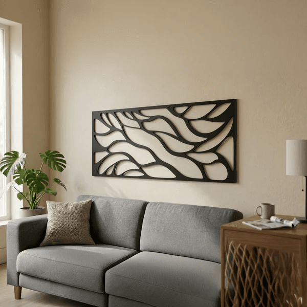 Soyut Desenli Duvar Tablosu MDF Lazer Kesim Modern Minimal Estetik Duvar Süsü