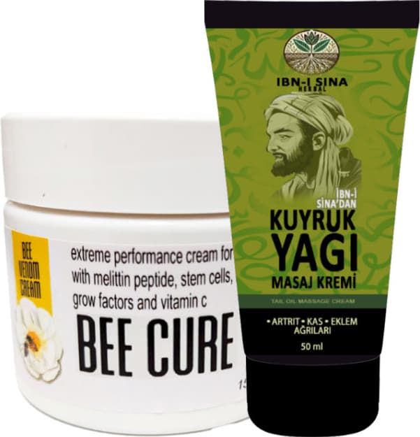 İbn-i Sina 3 Adet Kuyruk Yağı Kremi - Sırt Bel Kas Iskelet Harici Uygulama AGRIKREMI 50ML Krem + 1 Tane Beecure Paincream