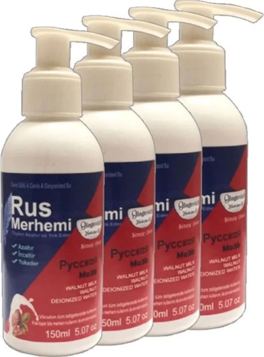 Süper Blue Tüylere Krem 4 Tane x 150 ml Cevizli & Ceviz Sütlü Russ Merhemi