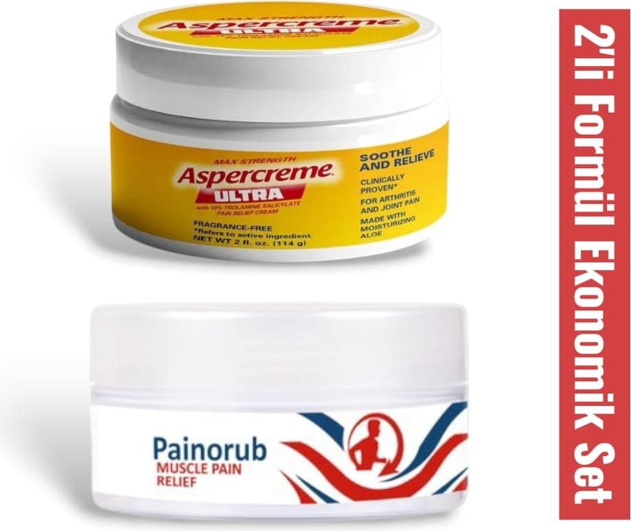 Aspercreme Ultra Paine Cream 100 ml + Painorub Muscle Paine-Relief Cream 50 ml / Bitkisel Destek