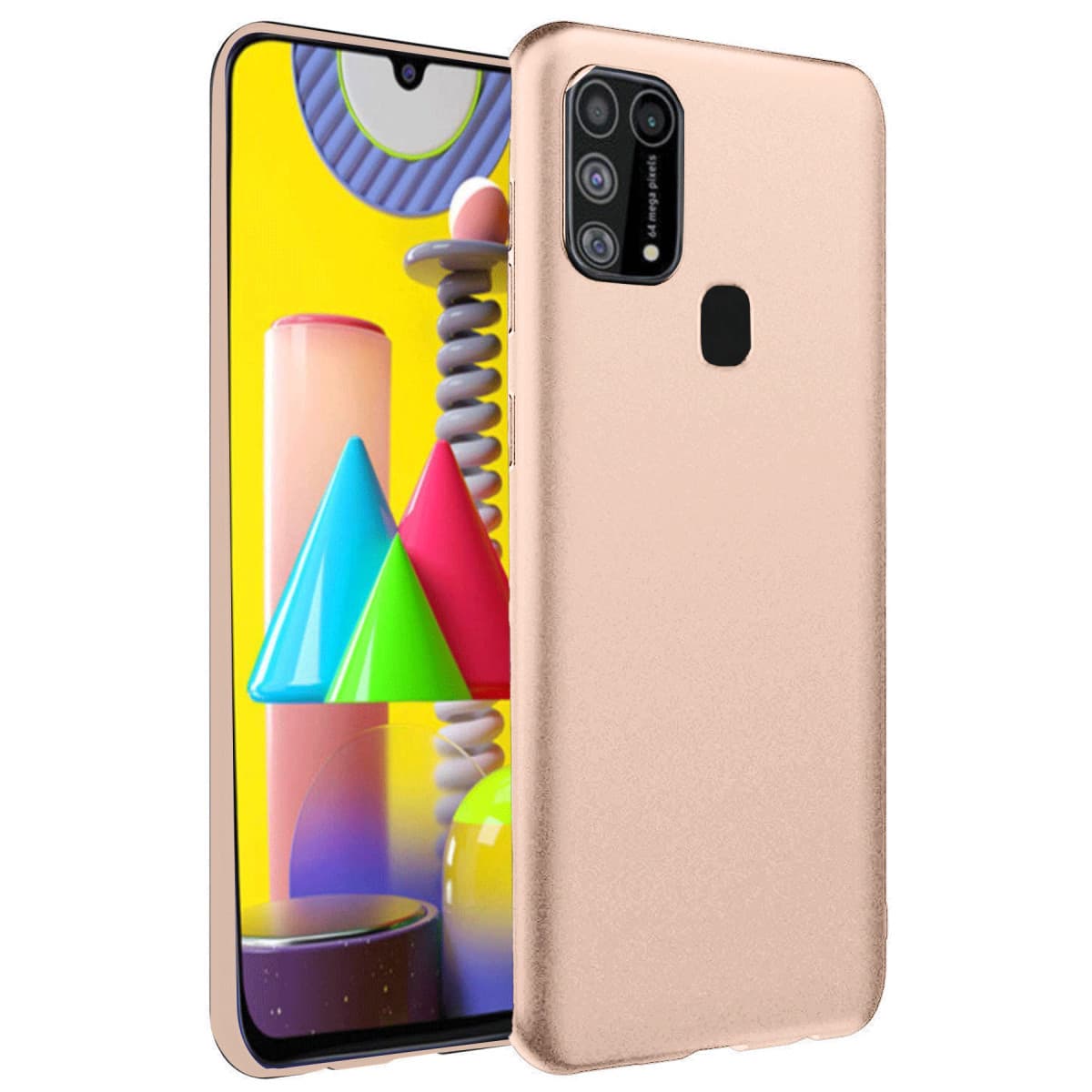 Galaxy M31 Kılıf Nano içi Kadife Silikon - Pudra